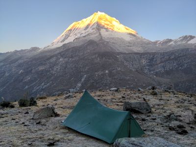 Camping below Paso Huapi