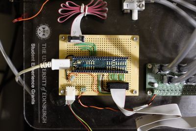 Microcontroller board with IDC connectors